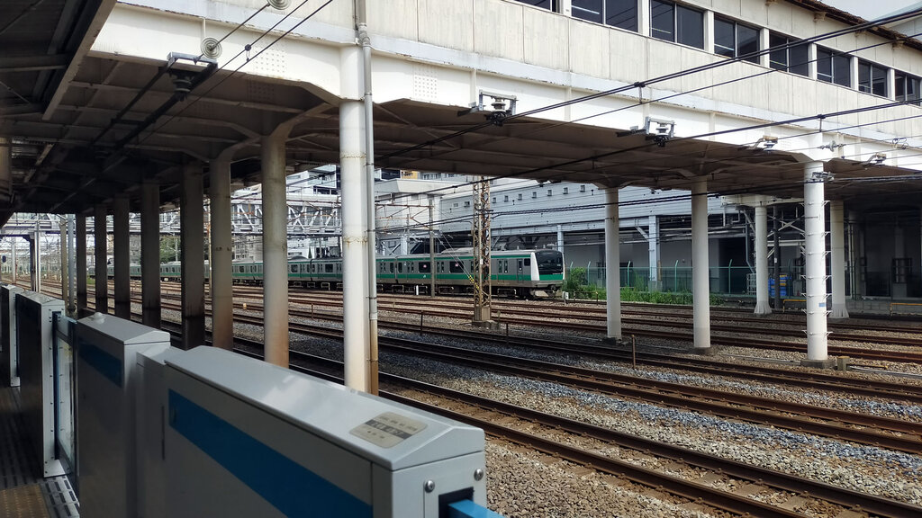 鶴見駅を通過する海老名行き特急