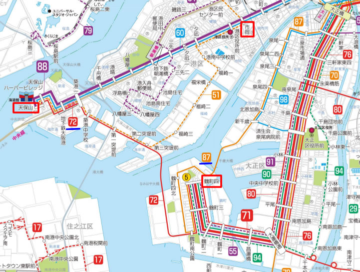 大阪シティバス路線図