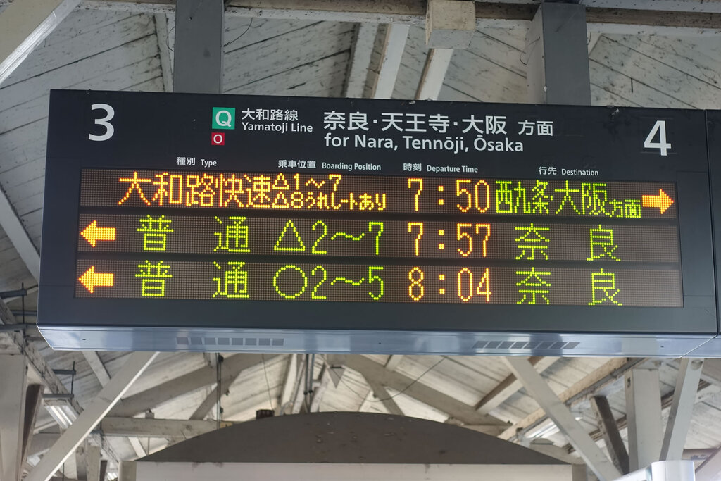 木津駅の表示
