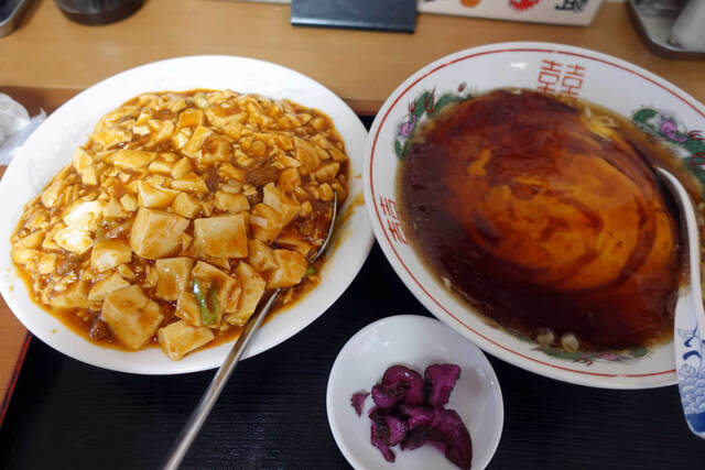 天津ラーメンとマーボー丼