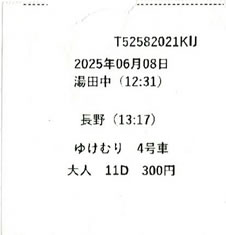ゆけむり号指定席券